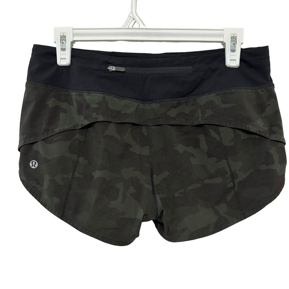 Lululemon Speed Up LR Shorts Green Camo 2.5” Lined Women's 6